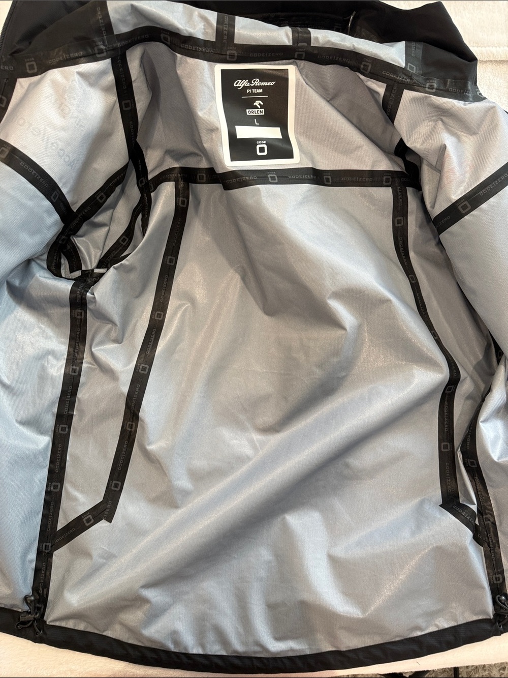 Alfa Romeo Team Men's Black, White & Red Rain Jacket - Picture 5 of 7